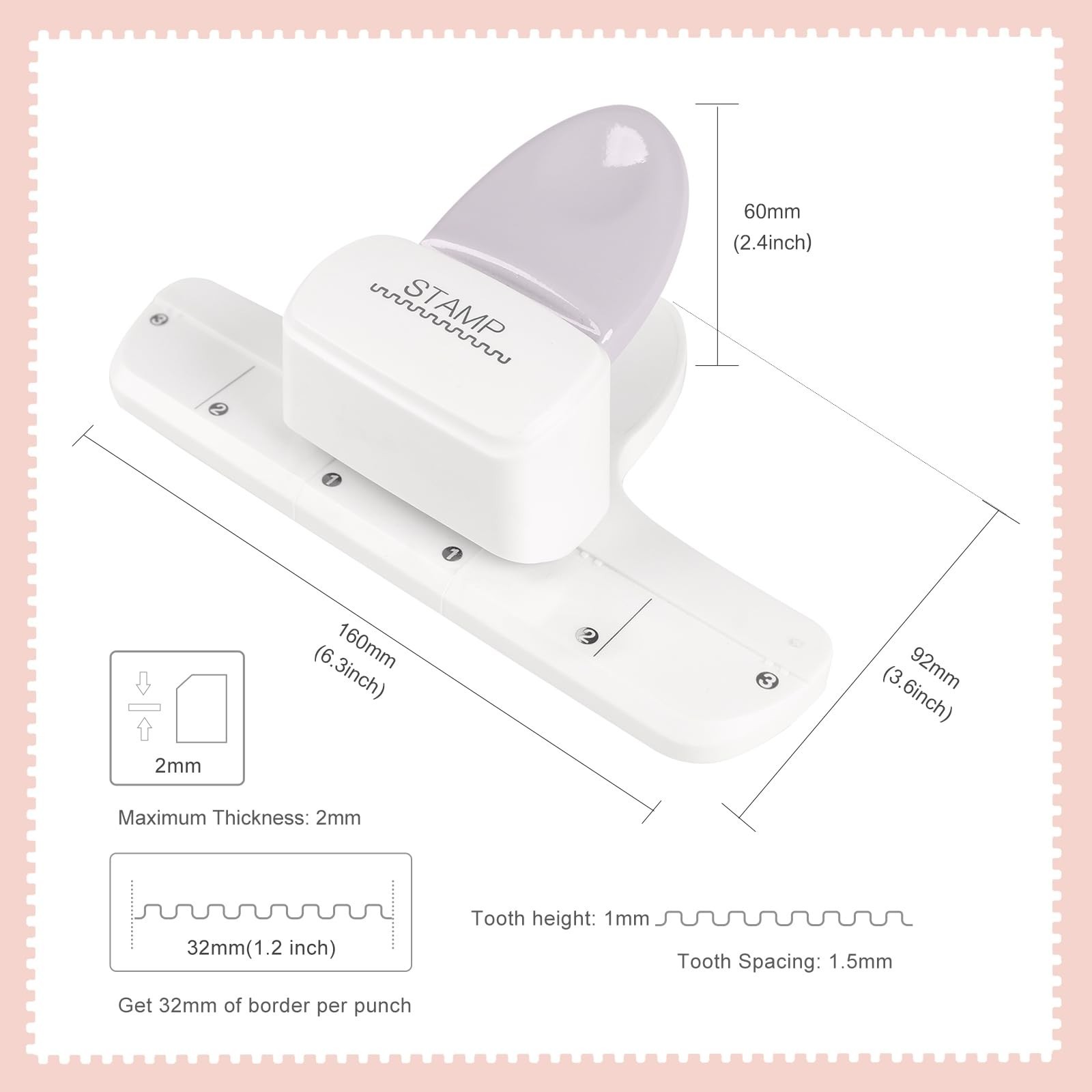 Stamp Puncher - Adjustable Postage Stamp Border Punch Stamp Shaped Paper Punc...