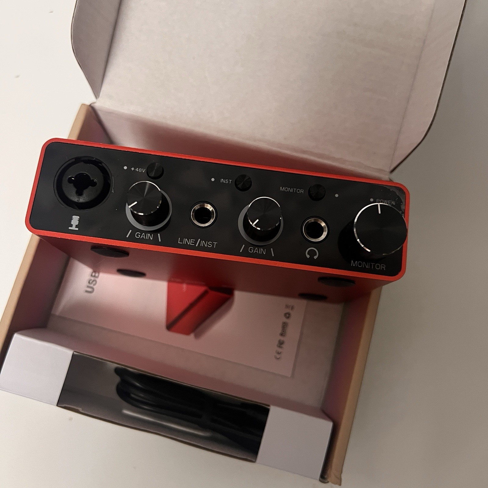 USB Audio Interface Solo 48v Phantom Power Audio Interface