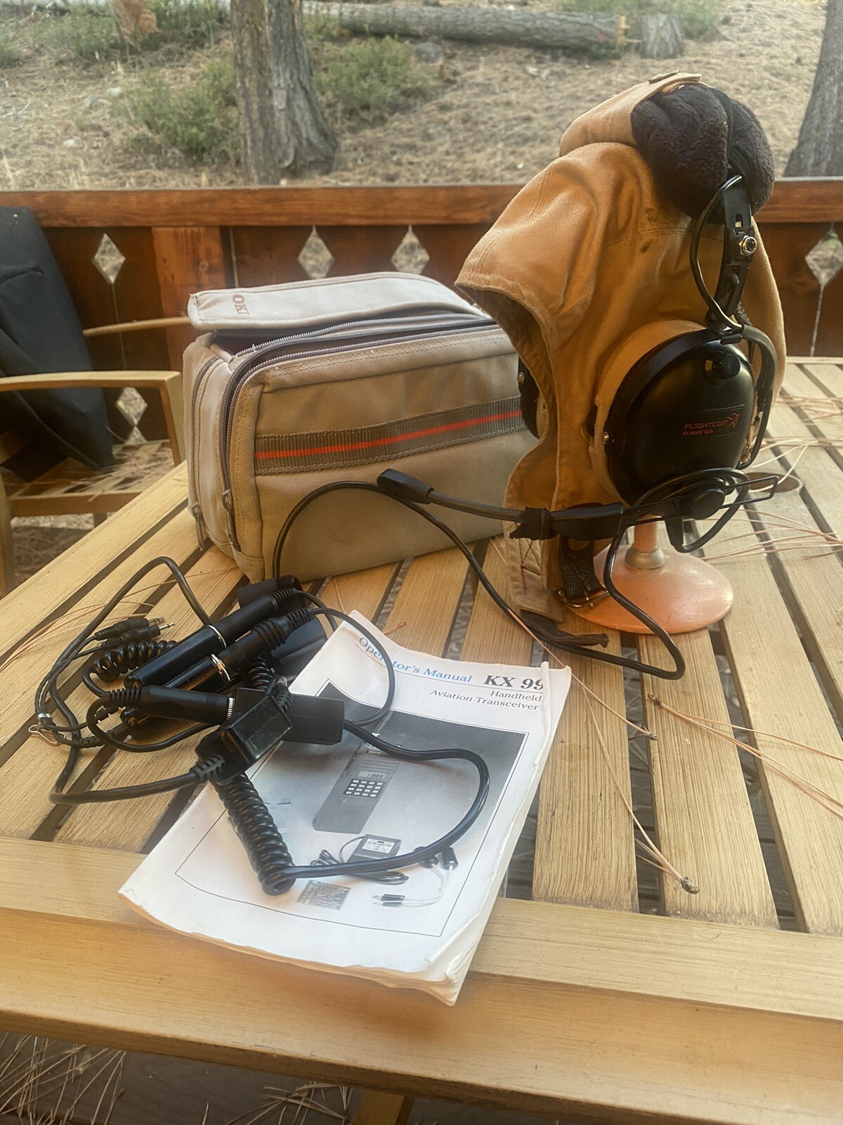 Flightcom 5dx with helmet cap and parts for kx99 aviation transceiver  oki
