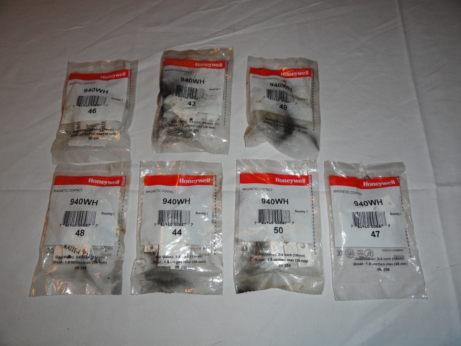 Lot of 7 Honeywell Alarm Magnetic Contact 940WH