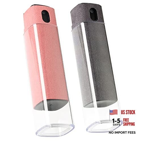 2 Pcs Screen Cleaner Kit, 3-in-1 Touchscreen Mist Cleaner Spray 2 Pcs-Pink+Grey