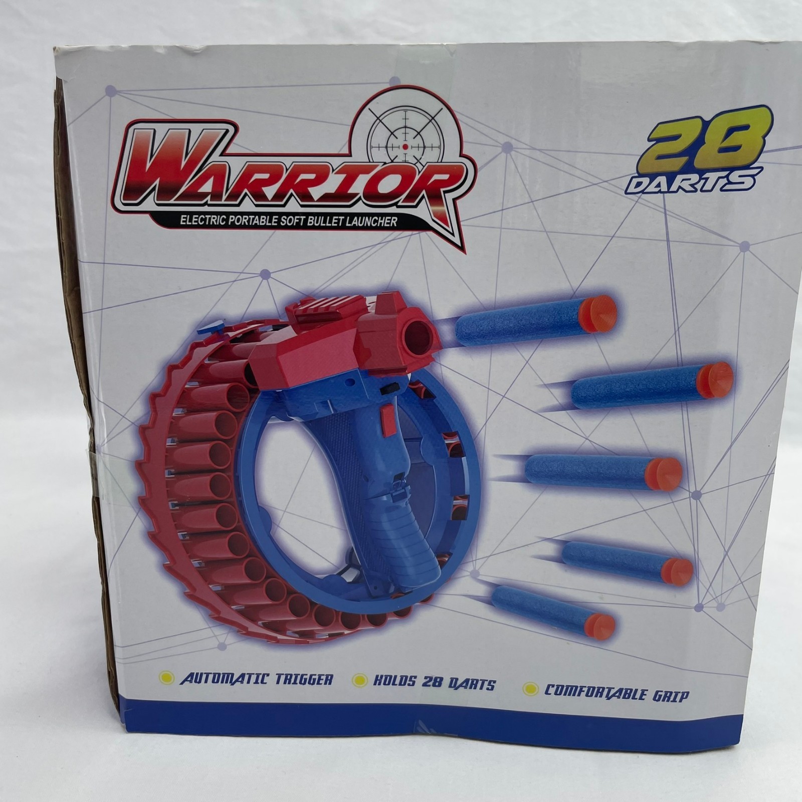 Warrior Electric Rapid Fire Dart Blaster Soft Tip Automatic Foam Bullet Launcher