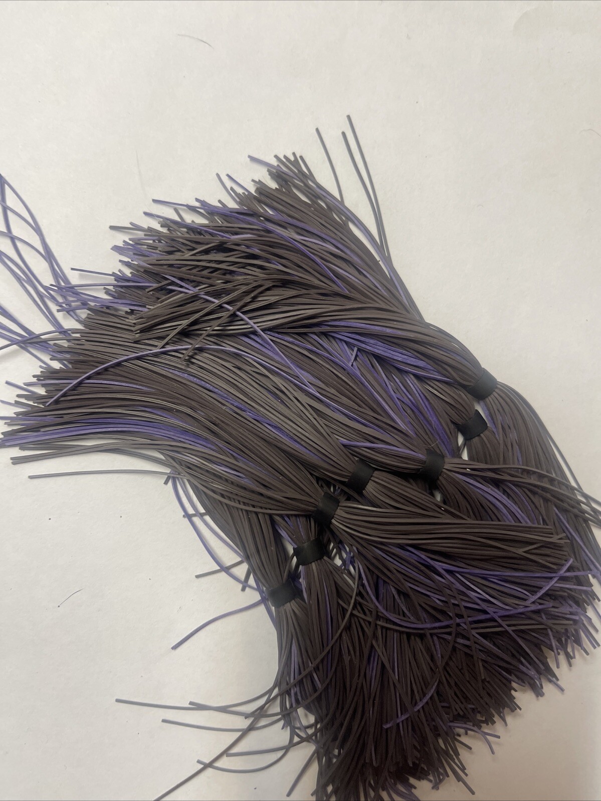 Bass Jig Skirts Flat Living Rubber  Lot Of 10 Color Brown / Purple Old School