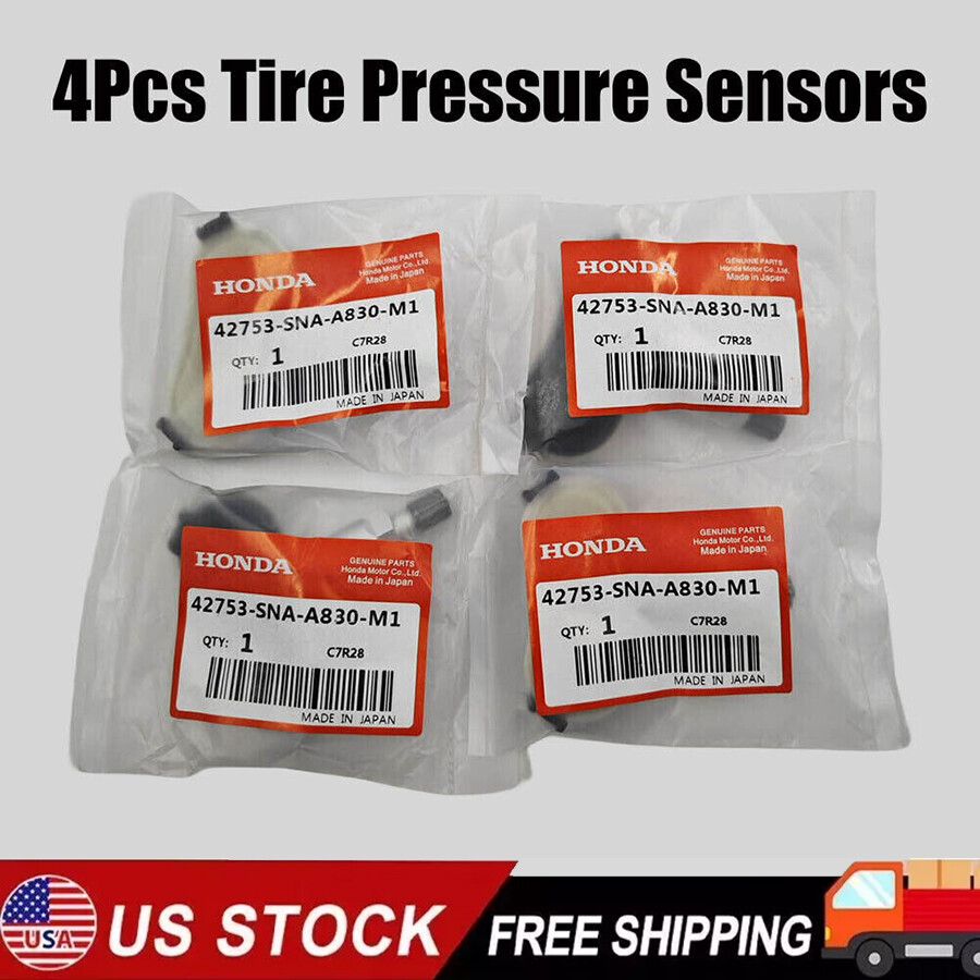 4x Genuine 42753SNAA83 TPMS Tire Pressure Monitoring Sensor For HONDA CIVIC CR-Z