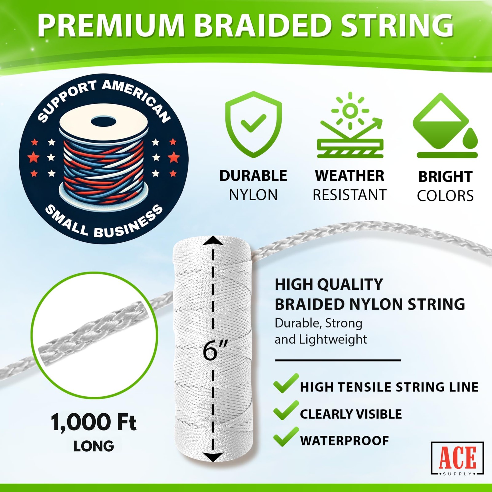 Bright White Twine String 18 Strong Nylon String 1000 Ft Length White String Fo