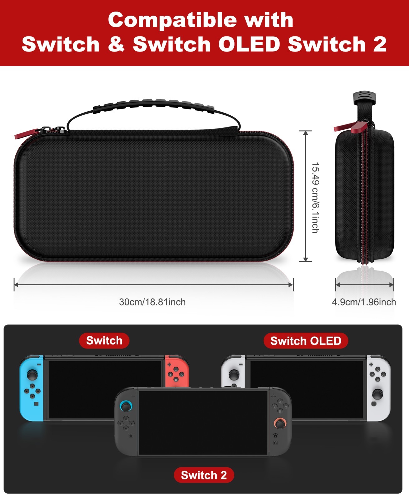 Switch Carrying Case Protective Hard Shell for Nintendo Switch 2/OLED/Lite
