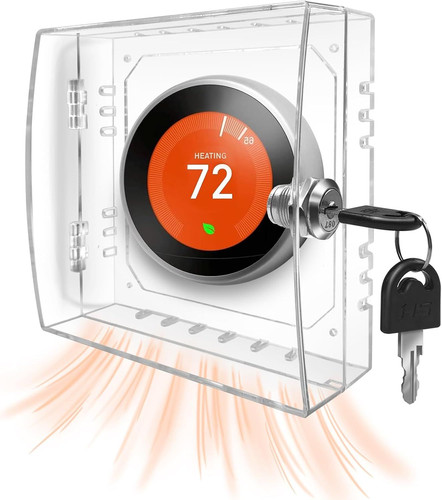 Thermostat Lock Box with Key Cover Universal Transparent