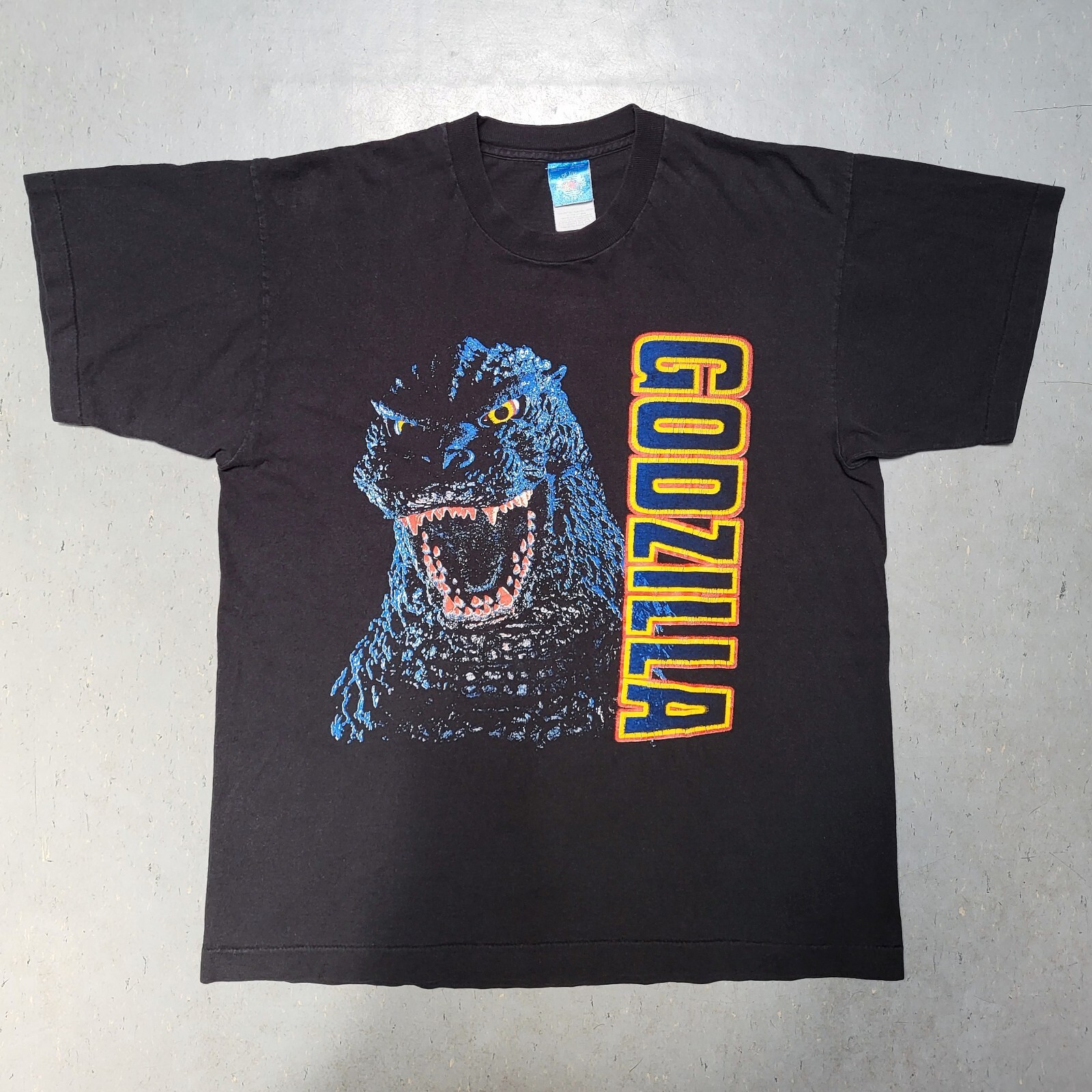 Vtg 90s GODZILLA Promo Movie T-Shirt 1994 Single Stitch Monster Black Tee L RARE