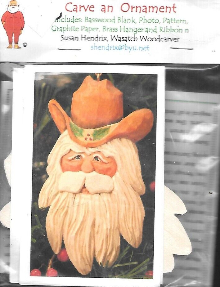 Wasatch Woodcarver - Heirloom Ornament Kit - Santa/Cowboy Hat - NIP