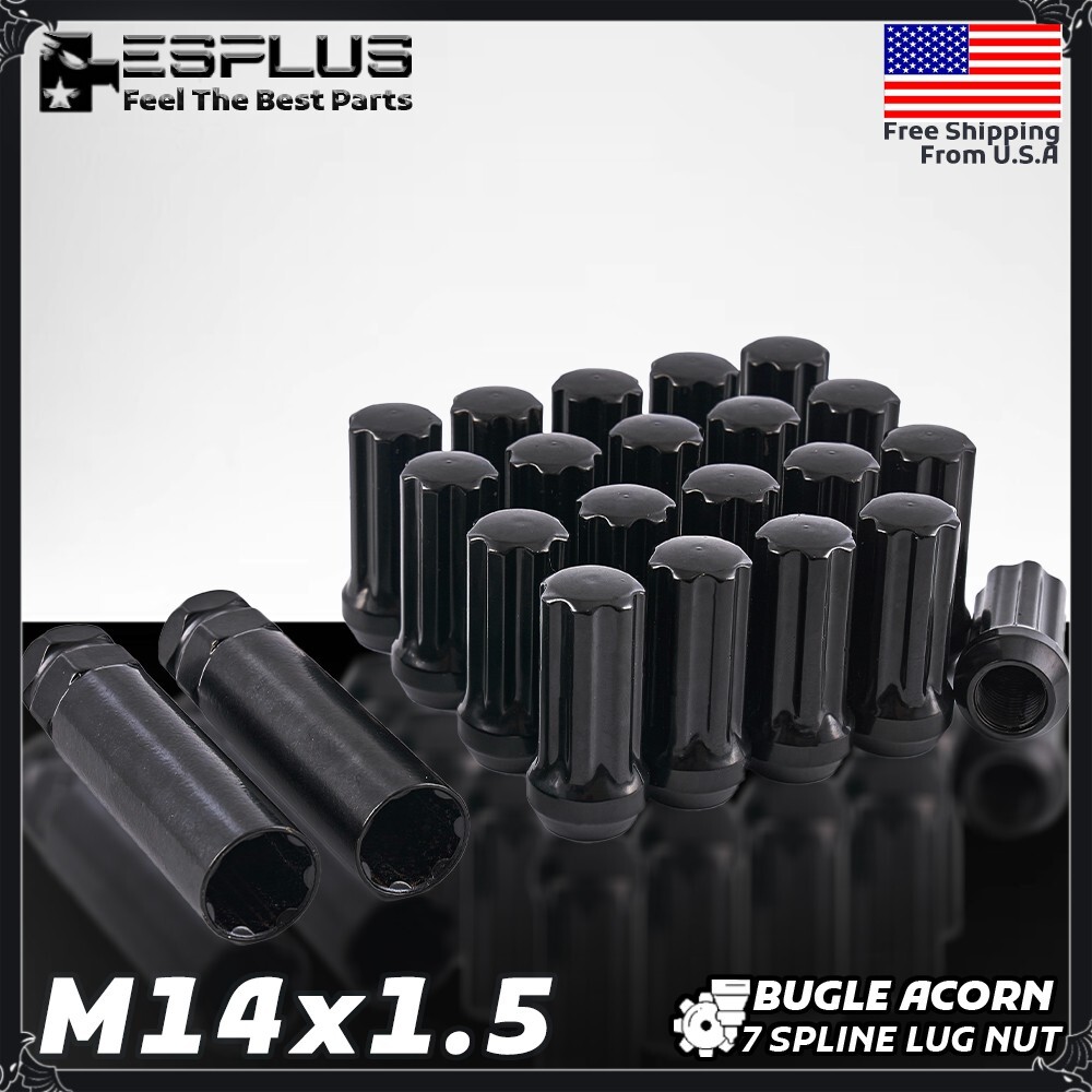 20 Pc Black M14x1.5 2" 7 Spline Lug Nut Fit Lexus NX/LC/LS/LX/RX Newer Model