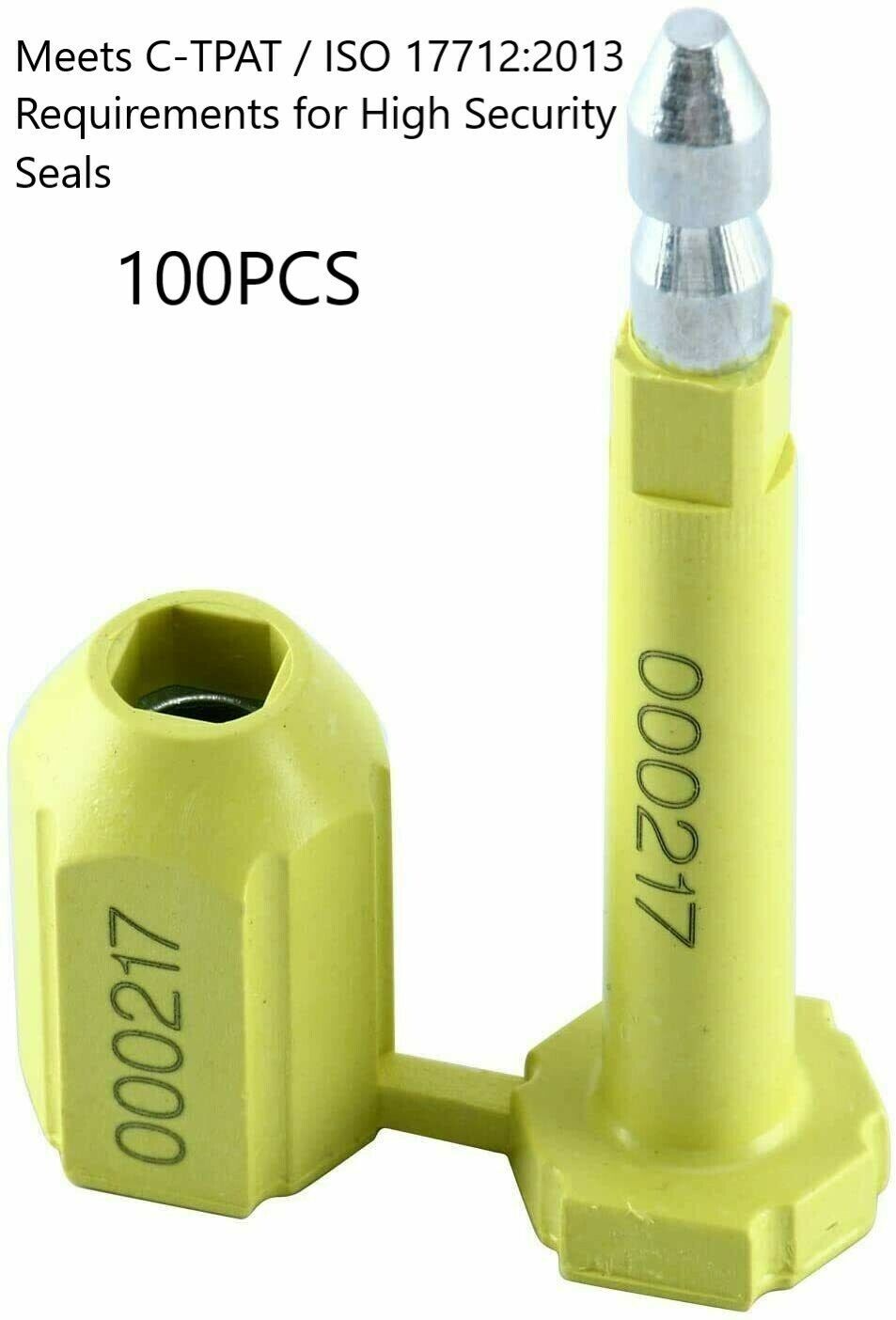 100PCS Security Bolt Seal with Print Progressive Numbering for Cargo Containers
