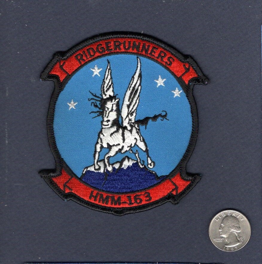 Original HMM-163 RIDGERUNNERS USMC CH-46 Sea Knight Helicopter Squadron Patch