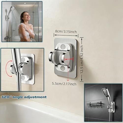 Shower Head Bracket wall Mounted - Heavy-Duty drillless Adjustable Handheld