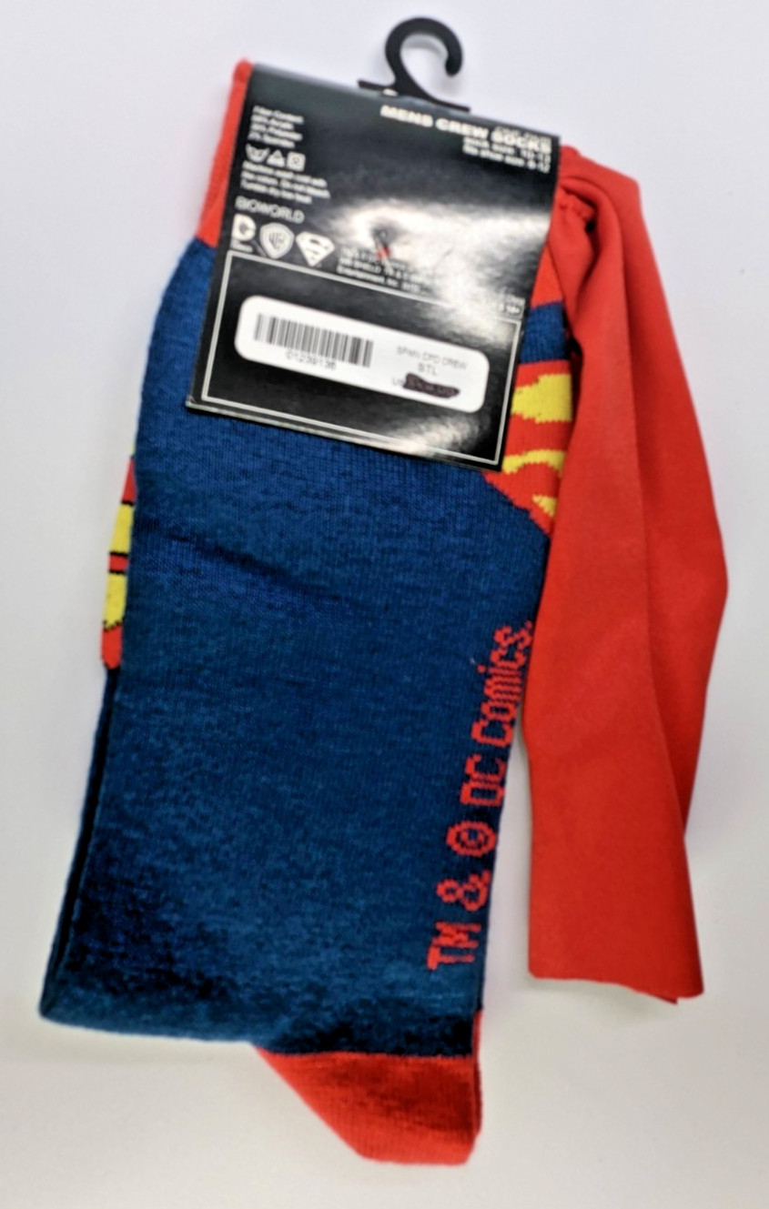 Caped SUPERMAN Socks Novelty Socks - Teen / Adult One Size - NEW - YOU PICK
