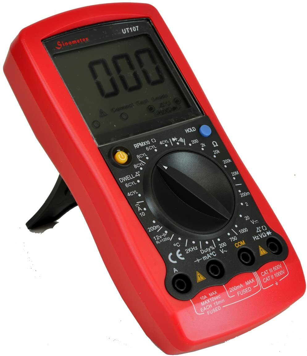 Sinometer UT107 Automotive Digital Multimeter Dwells and a Tachometer