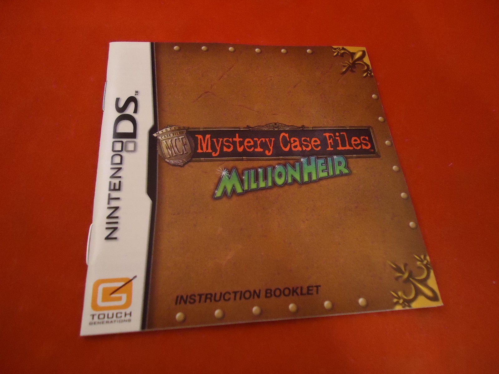 Mystery Case Files Millionheir  Nintendo DS Instruction Manual Booklet ONLY