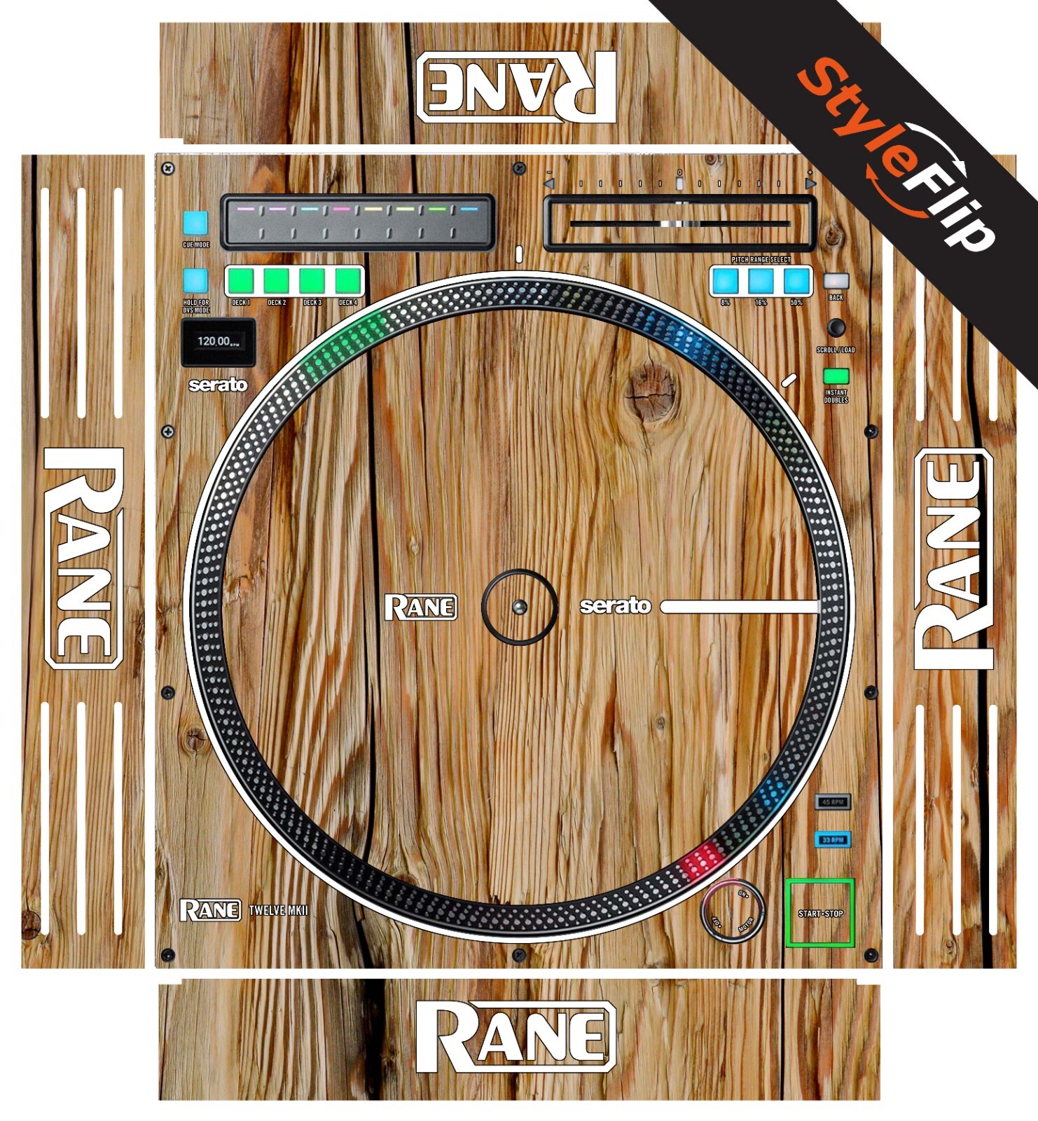 Rane TWELVE MKII Skin | Wood #4  | Protective Decal | StyleFlip Skins