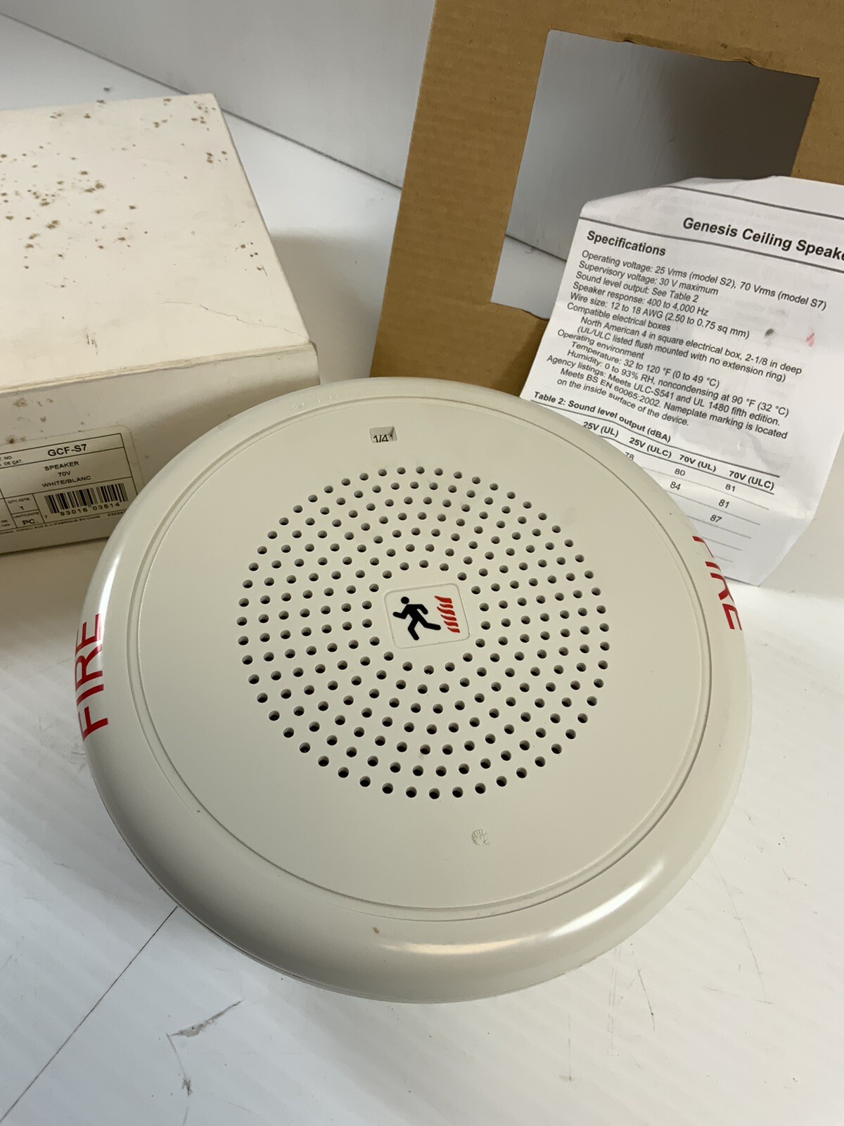 New EDWARDS GCF-S7 Speaker 70 Volt Fire Alarm