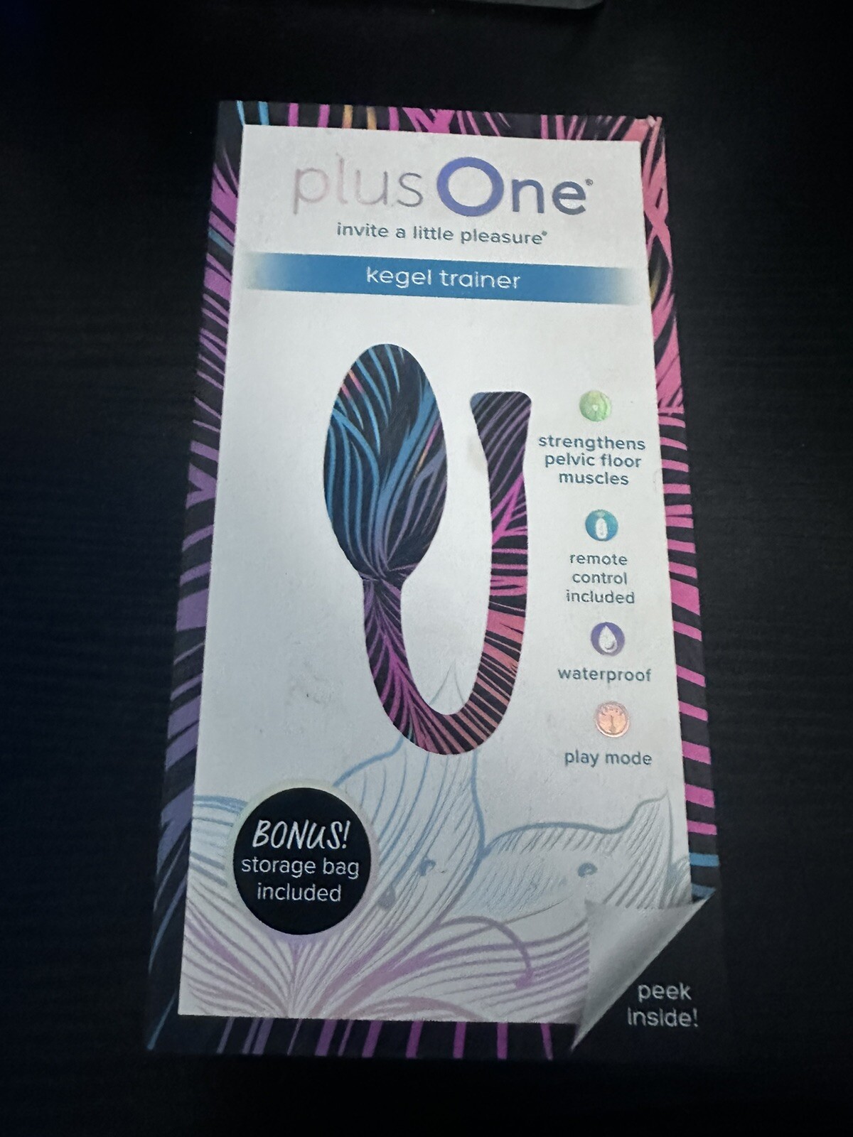 Plus One Kegel Trainer Remote Control+Bonus Storage Bag Rechargeable Model 6715