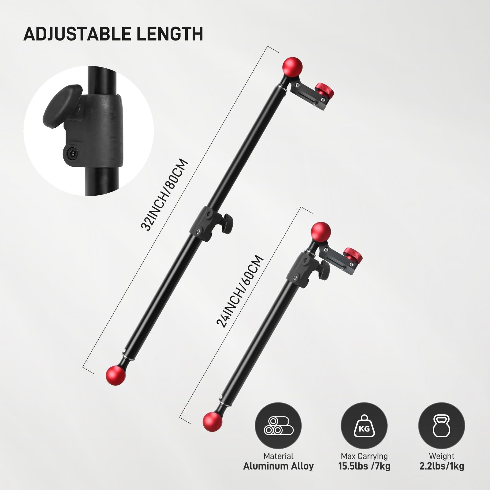 GVM Camera Slider Support Arm,Stabilizer Adjustable Tripod Stability Arm