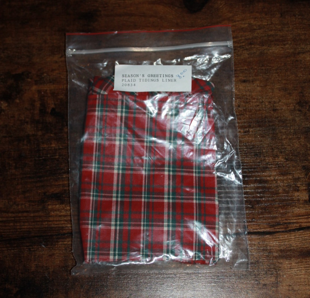 LONGABERGER LINER SEASON’S GREETINGS Basket PLAID TIDINGS 20834 NEW