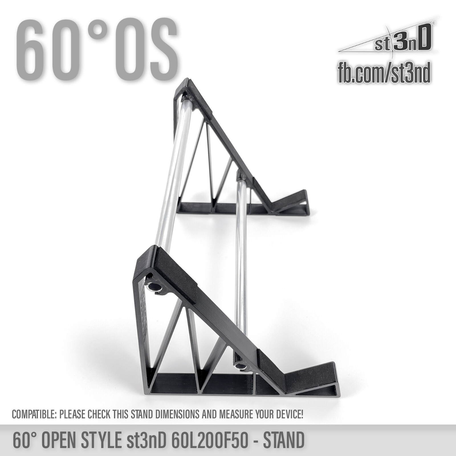 UNIVERSAL STAND for SYNTHS / CONTROLLERS / FX - 60° - Open Style - 60L200F50