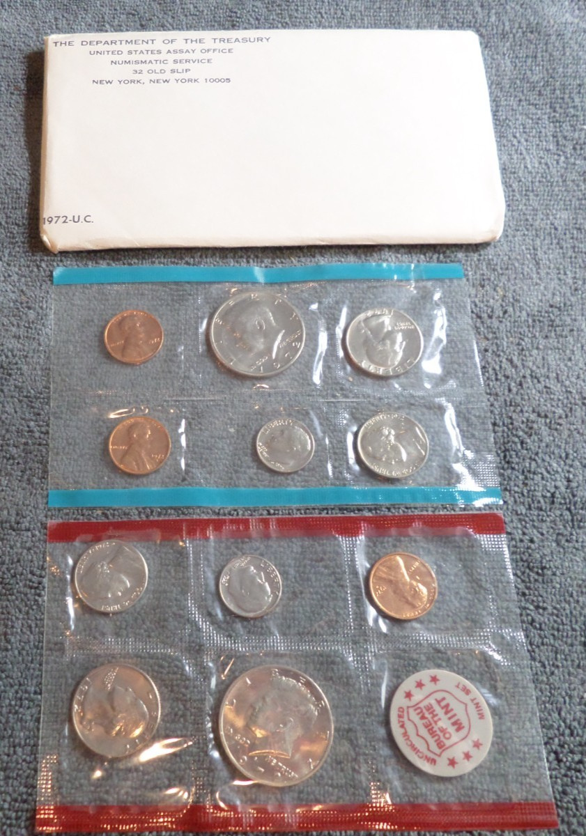 1972 United States Mint Uncirculated Set Total 11 Coins