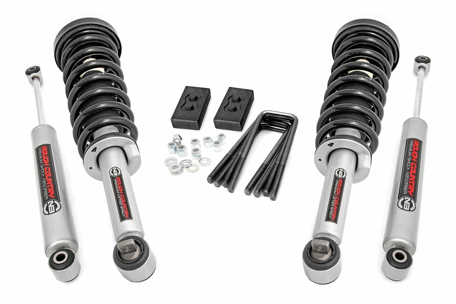 Rough Country 2" Leveling Kit w/N3 Struts & Shocks for Ford F150 21-26