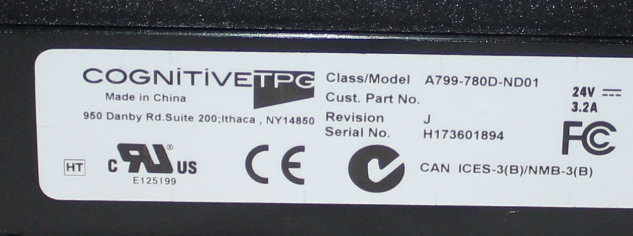 CognitiveTPG Thermal Receipt Printer Model A799-780D-ND01 - Tested
