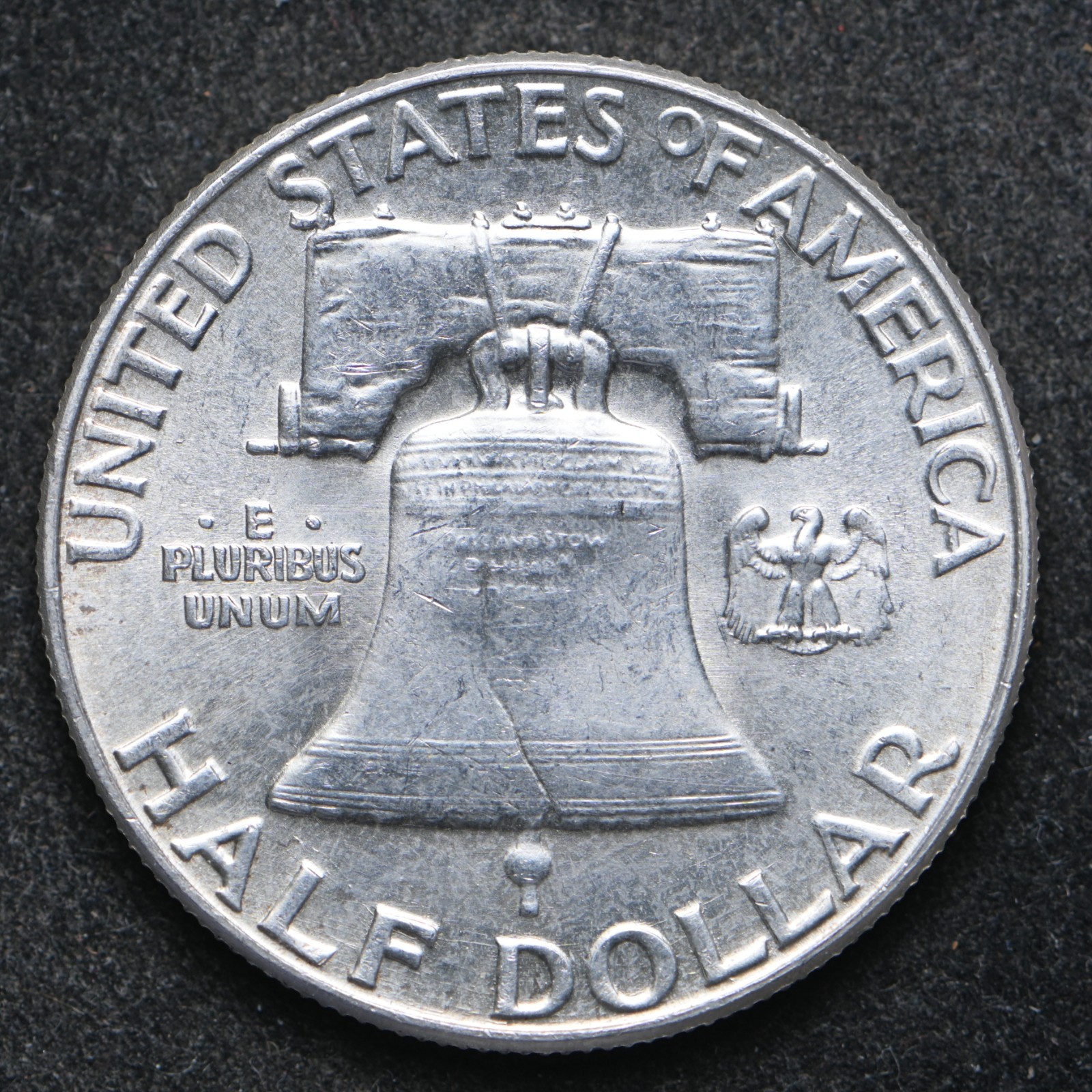 1955 Franklin Silver Half Dollar AU+ (cn17365)
