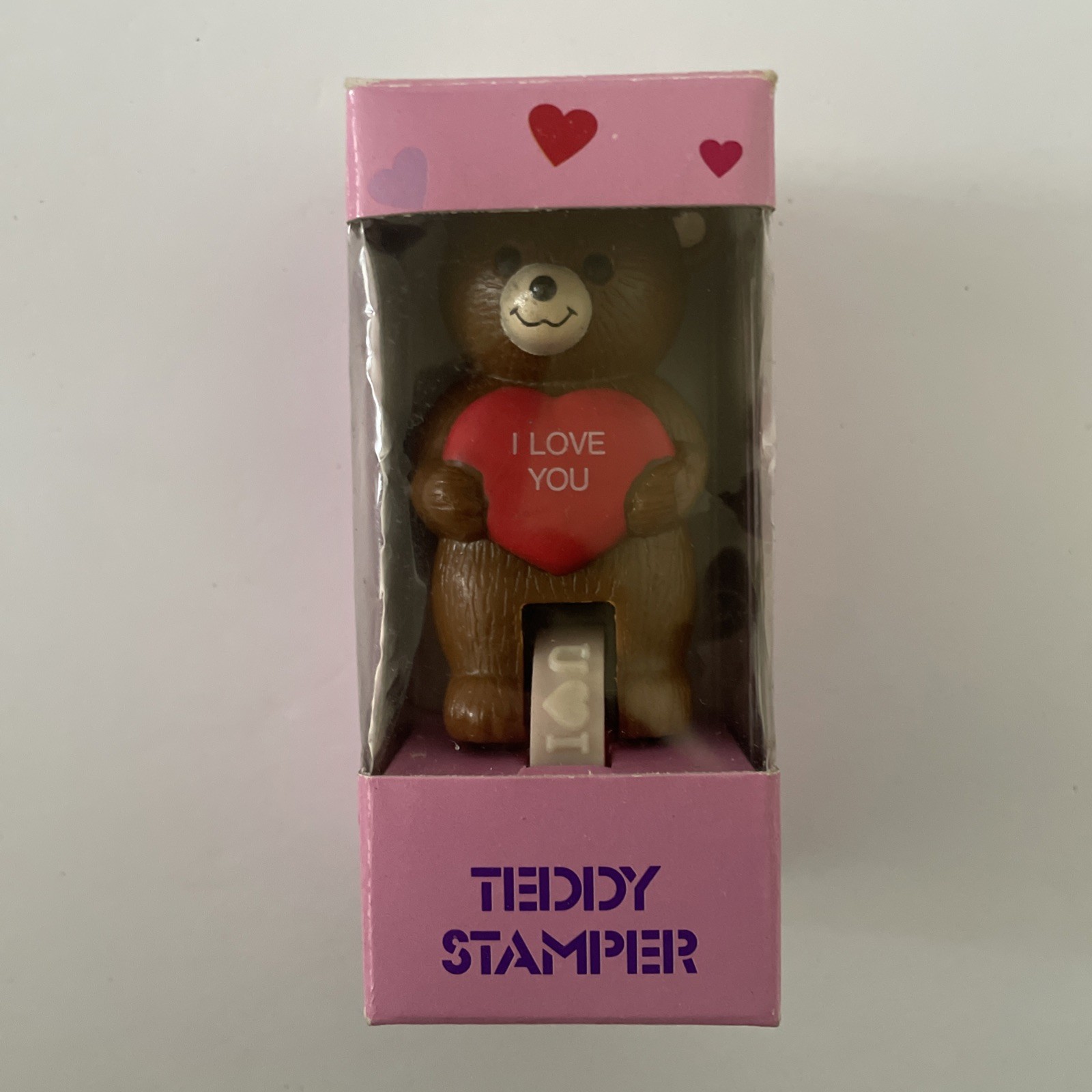 Vintage 1987 Applause Teddy Stamper Bear With I Love You Heart