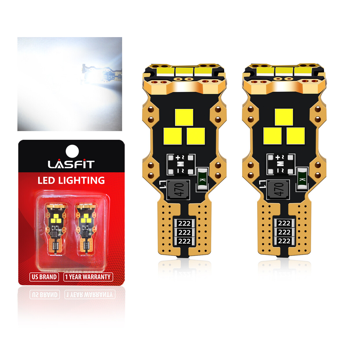 LASFIT 912 921 LED Cargo Area Light Bulbs for Ford F-150 2022 Trunk Lamp 6000K