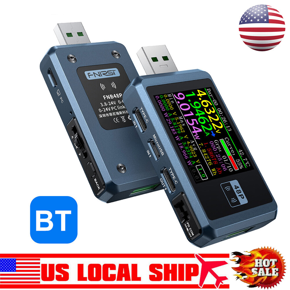 FNB48P Bluetooth USB Tester Voltmeter Ammeter Type-C Charge Detection Trigger US