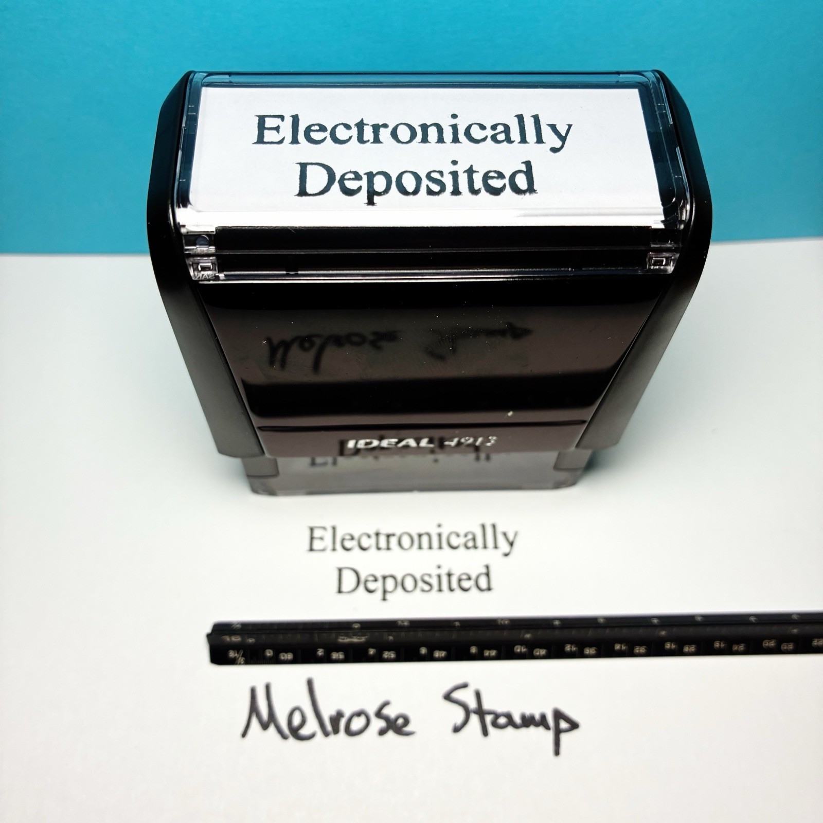 Electronically Deposited Rubber Stamp Black Ink Self Inking Ideal 4913