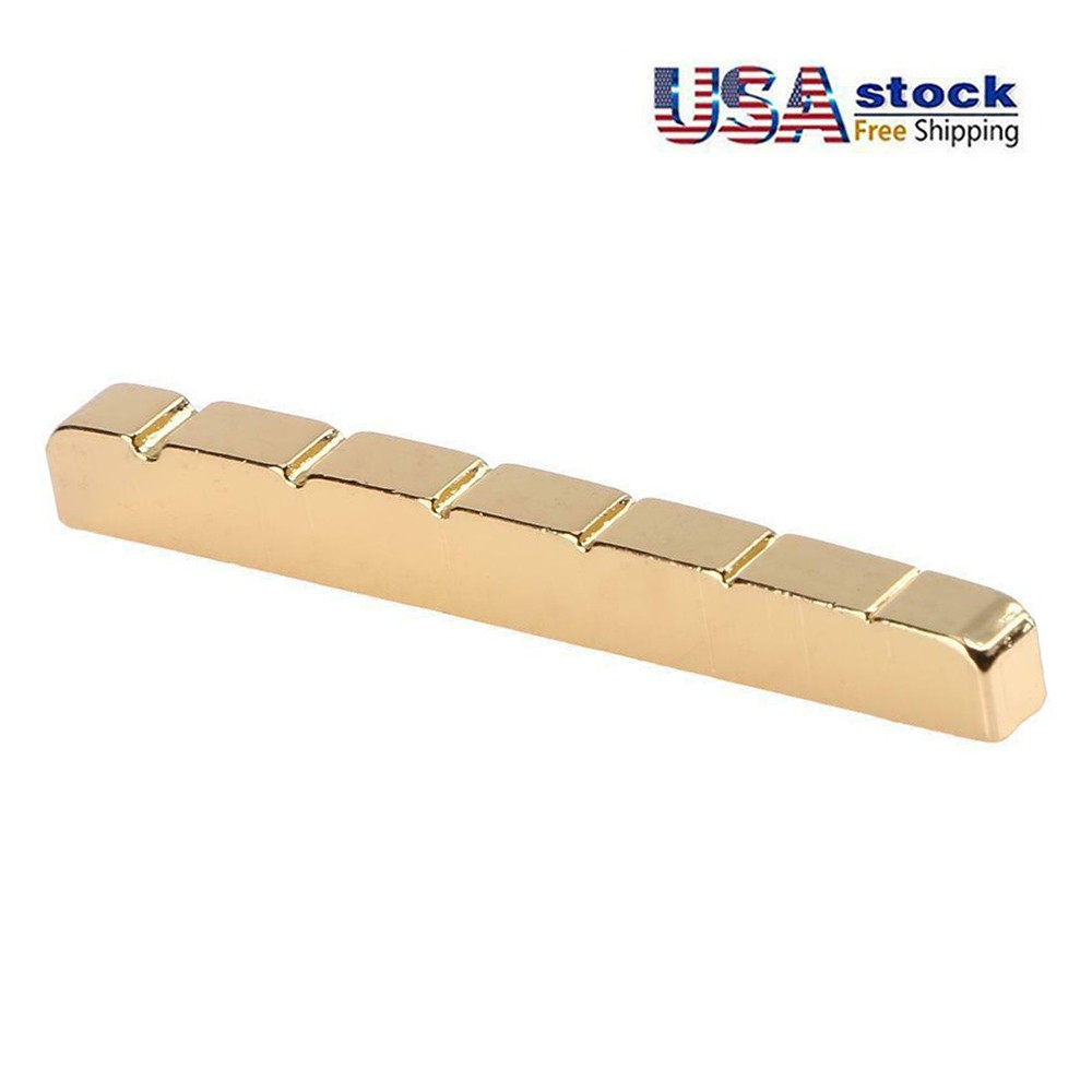 43mm Slotted Brass String Nut for 6-String ST Electric Bass Guitar Part Nut
