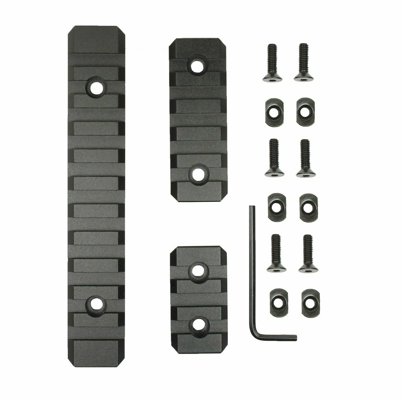 3 PCS M-Lok Picatinny Weaver Rail Section Aluminum 3 5 11 Slot 1.5" 2.5" 5"
