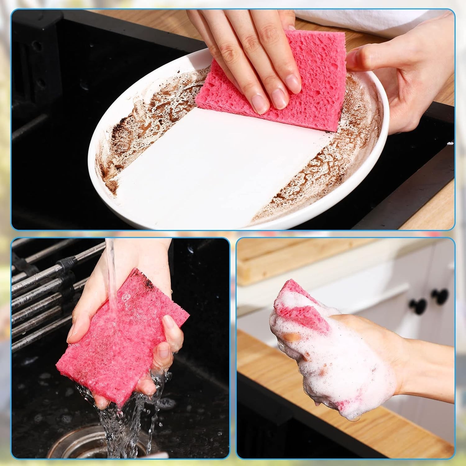 100 Bulk Kitchen Sponges Multicolor Pack