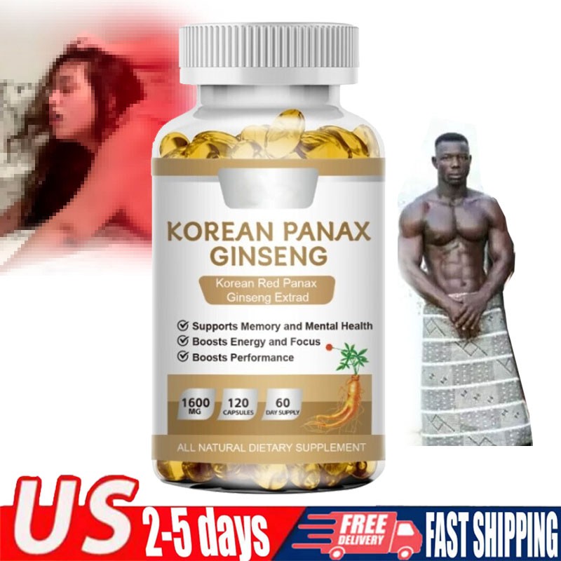 Korean Red Panax Ginseng - 120 Capsules - Extra Strength 1600mg Highest Potency