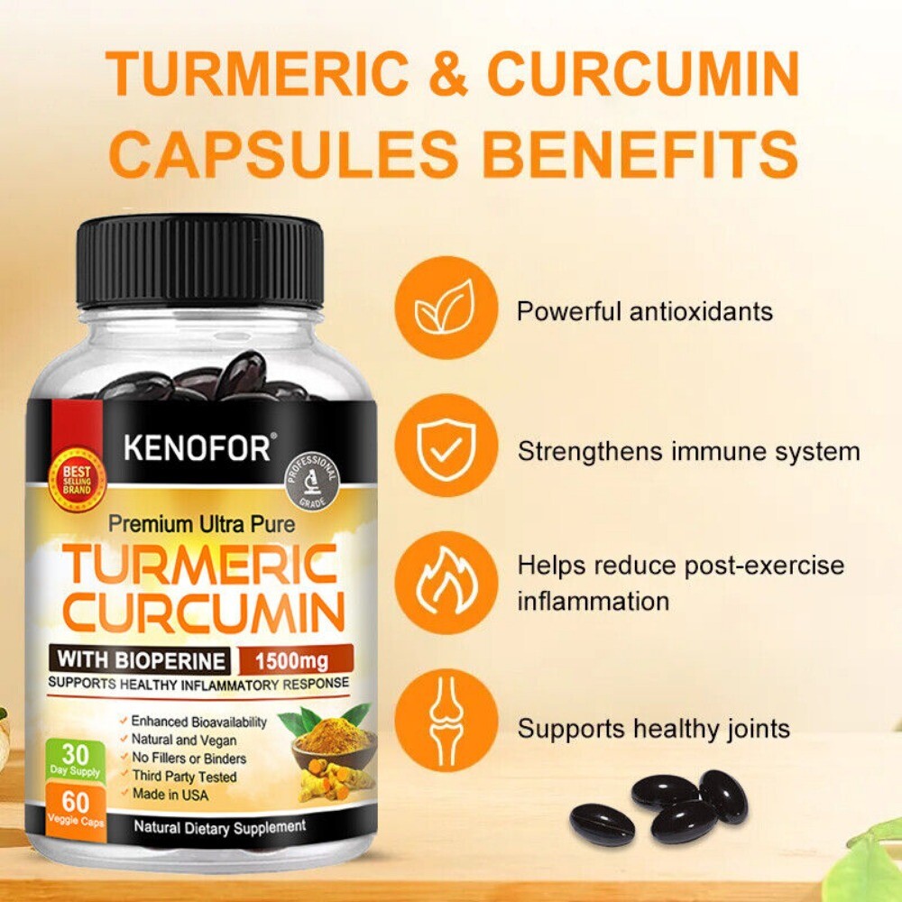 Turmeric Curcumin 1500mg Joint Support 60 Capsules New Exp 07/2026