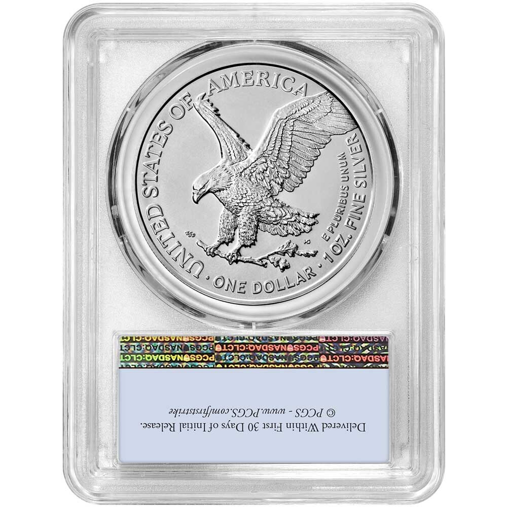 2023 $1 American Silver Eagle PCGS MS70 FS Flag Label