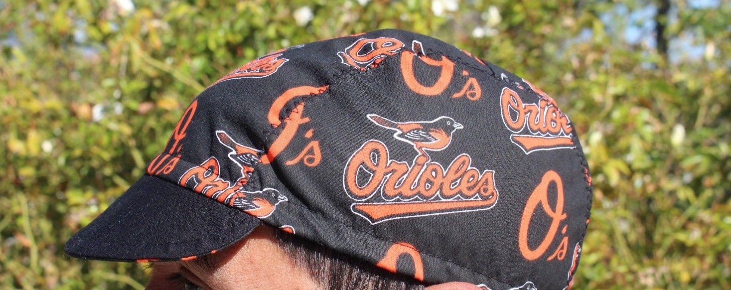 CYCLING CAP MLB ORIOLES 100% COTTON HANDMADE IN USA