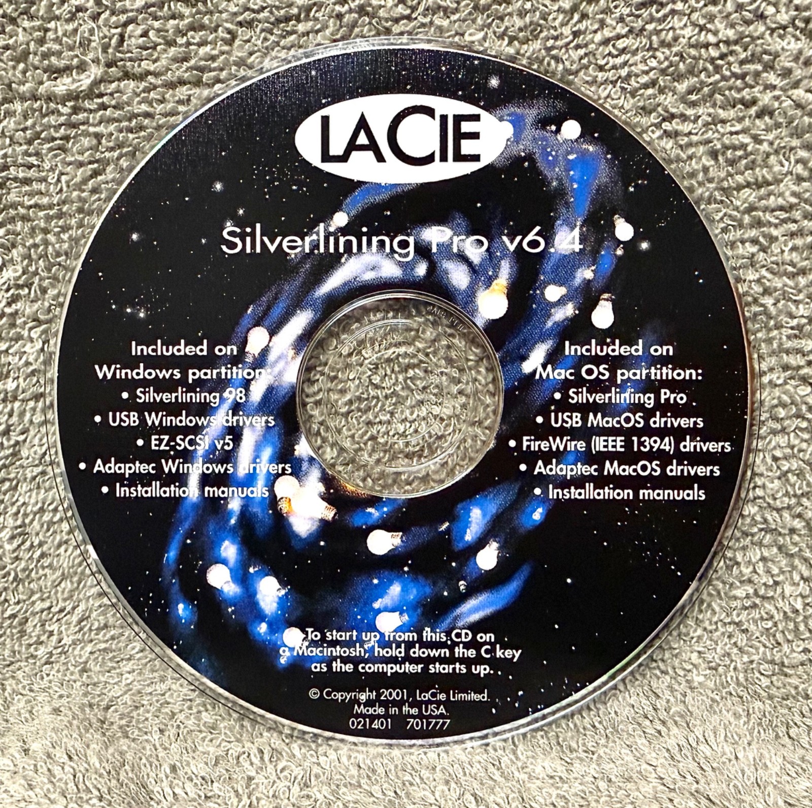 Vintage Lacie Silverlining Pro v 6.4 for Windows and Mac 2001