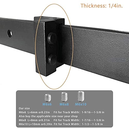 2PCS Barn Door Stopper, Sliding Door Hardware Accessory for Flat Track, BK |