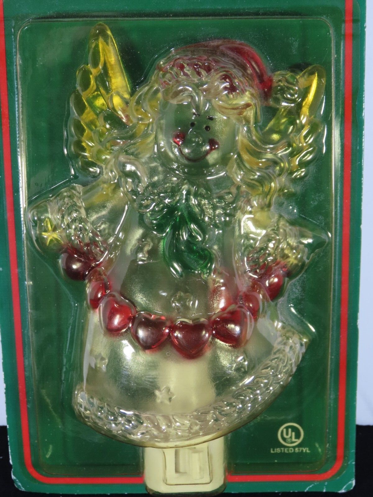 Vintage Christmas Angel Night Light Wall On Off Switch Hard Plastic NOS B8565