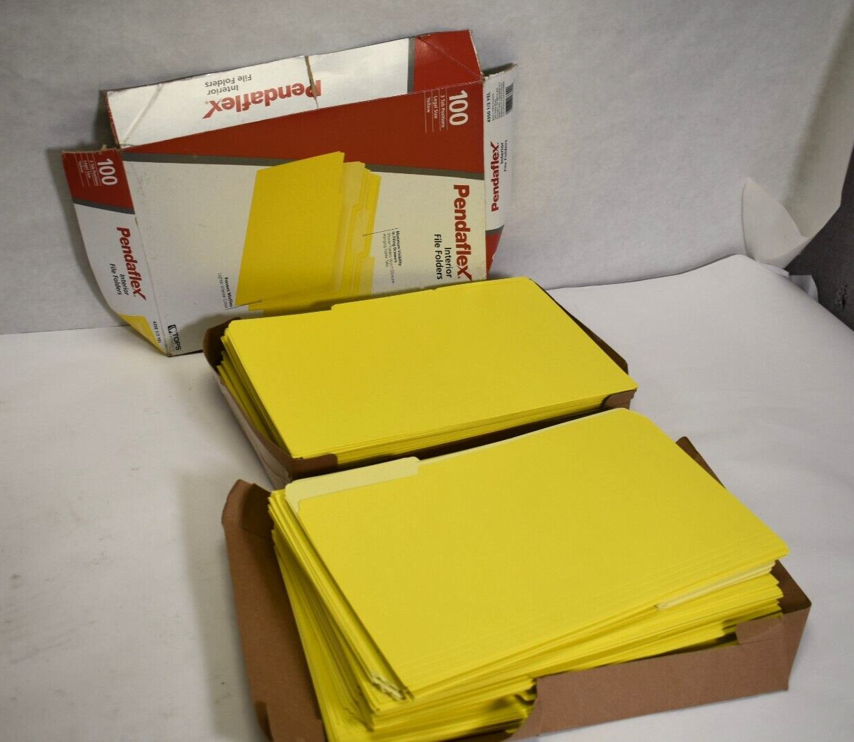 Pendaflex 435013YEL Interior File Folder 1/3 Cut Top Tab Legal Yellow Box of 200