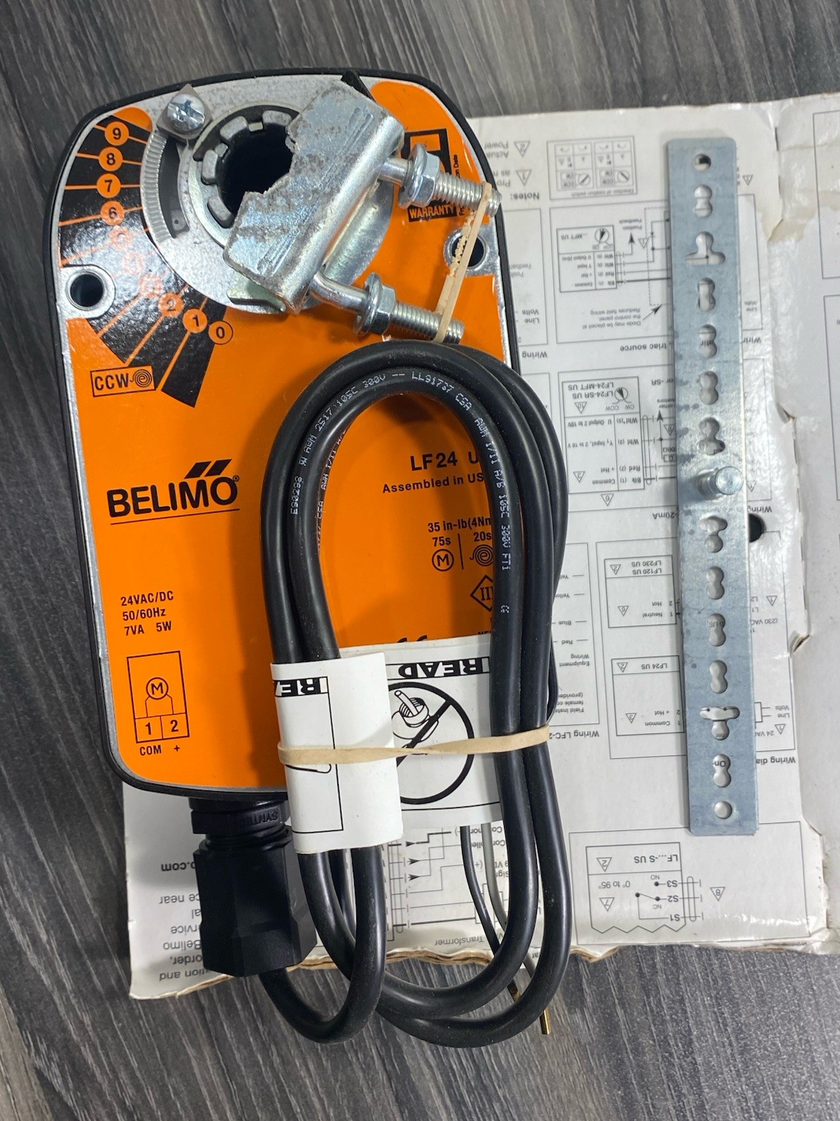 Belimo LF24-US Spring Return Damper Actuator 24V AC/DC 35 in/lb On/Off Control