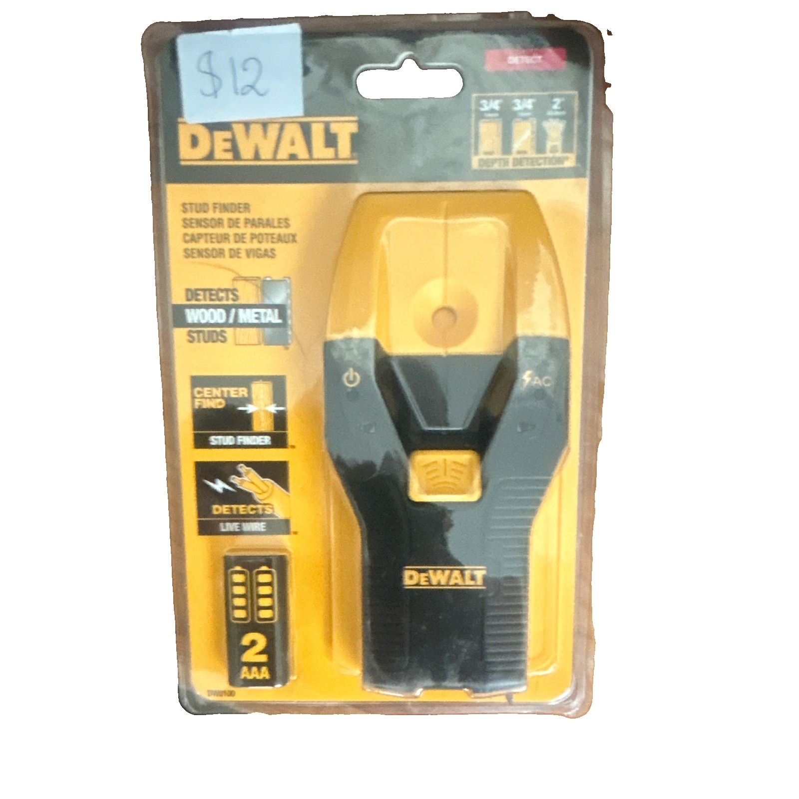 DEWALT DW0150 1-1/2" Center Detect Stud Finder Open Box