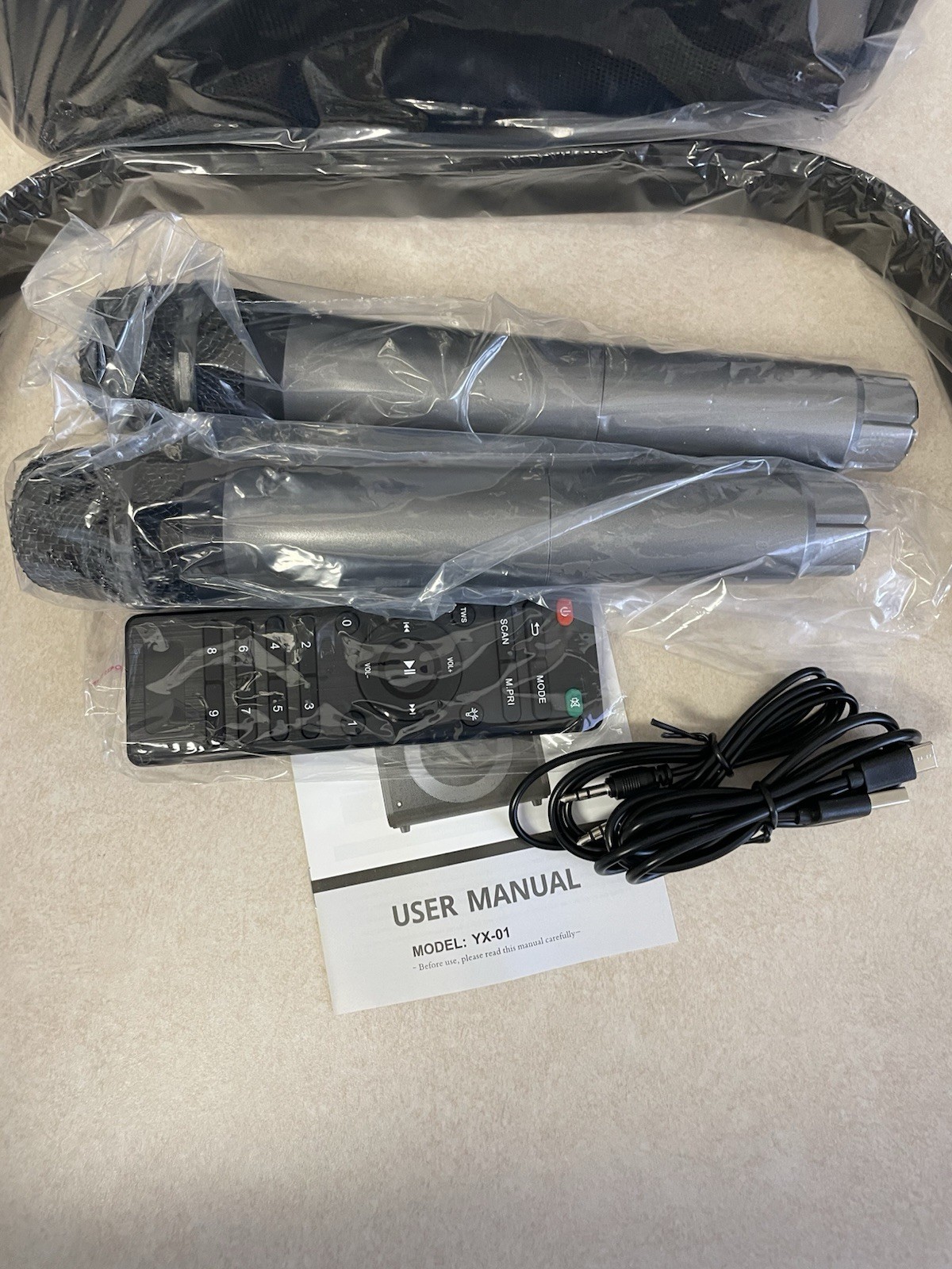 Karaoke Machine with 2 Wireless Microphones & Remote Control, Speaker Audio
