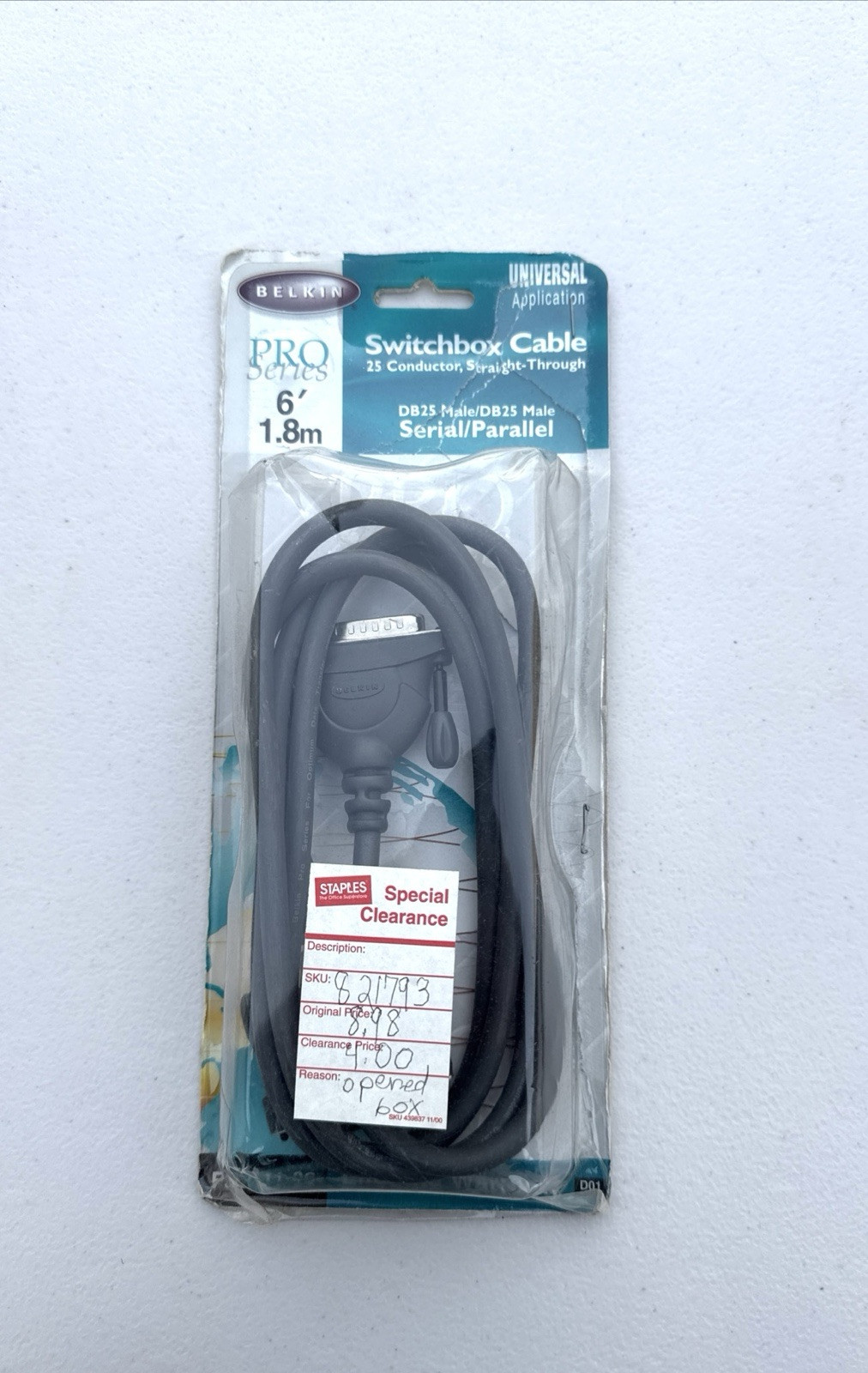 Belkin Pro Series 6' Switchbox Cable. DB 25 Male/DB 25 Male 1.8m