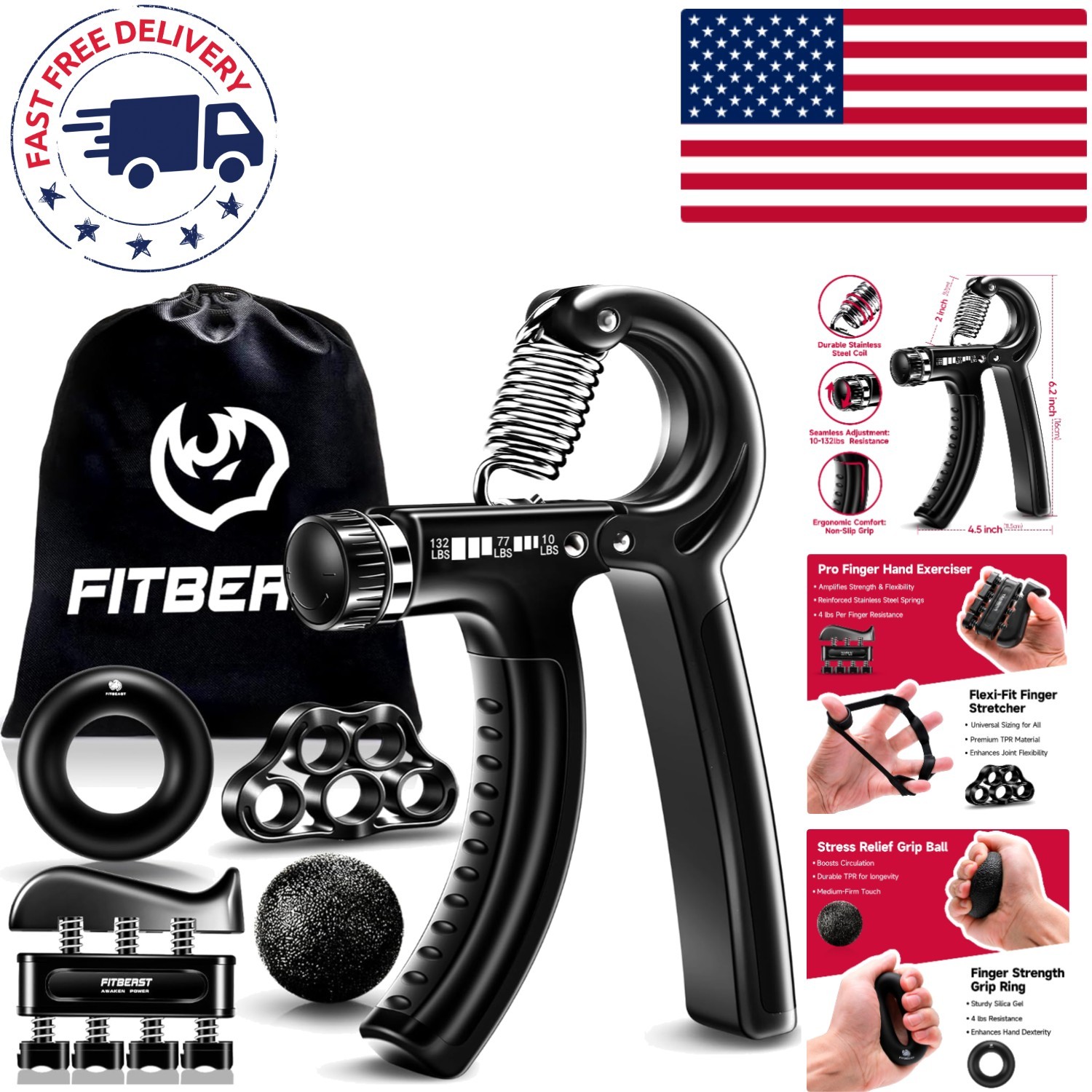 Versatile Grip Strengthener Kit - 5 Tools for Enhanced Grip Power & Recovery